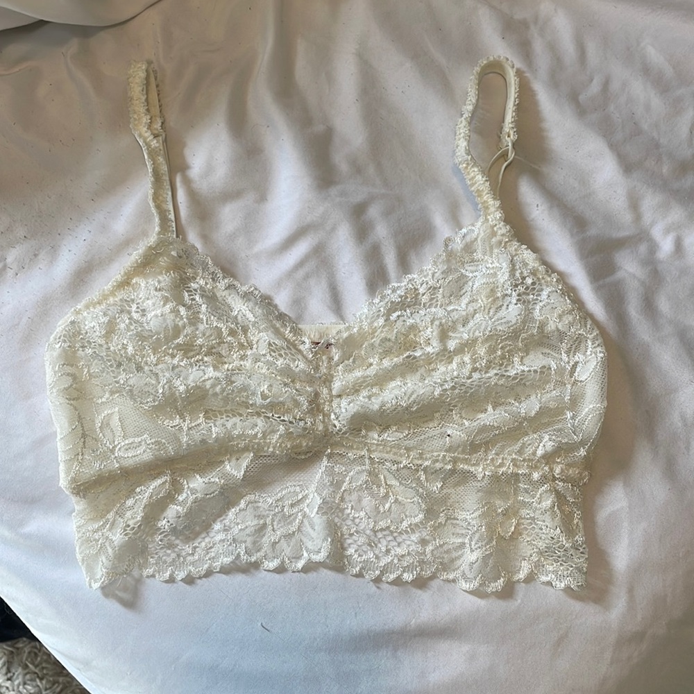 White laced bralette